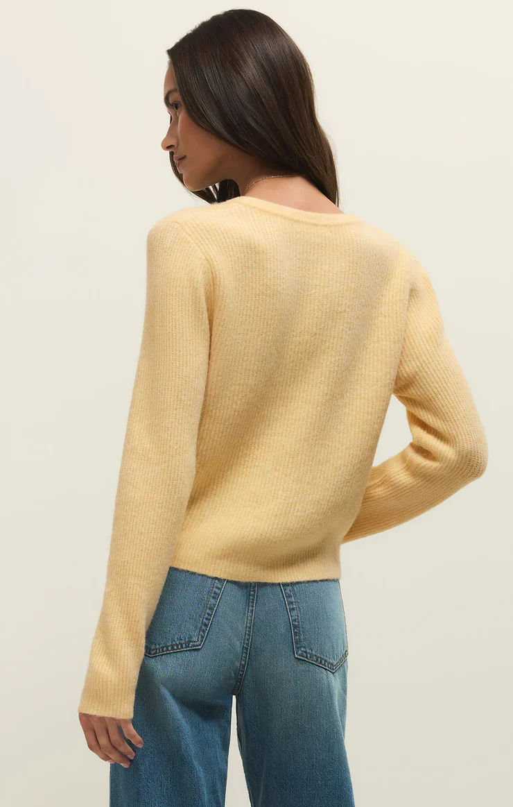 Z-Supply Medina Cozy Rib Cardigan - Custard - Image 2