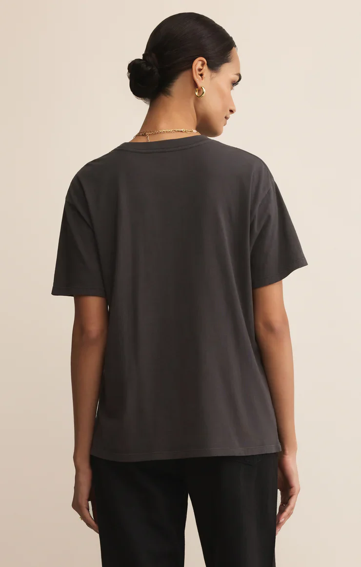 Z-Supply Mistletoe Boyfriend Tee - Black Sand - Image 2