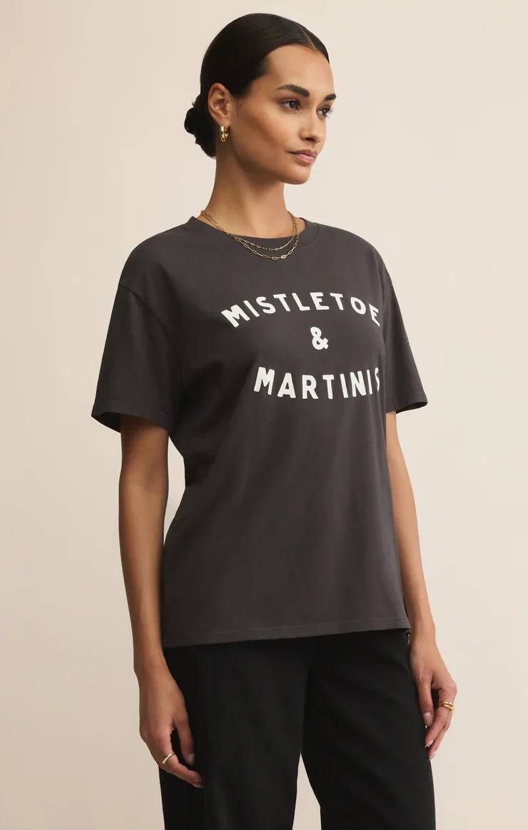 Z-Supply Mistletoe Boyfriend Tee - Black Sand - Image 3