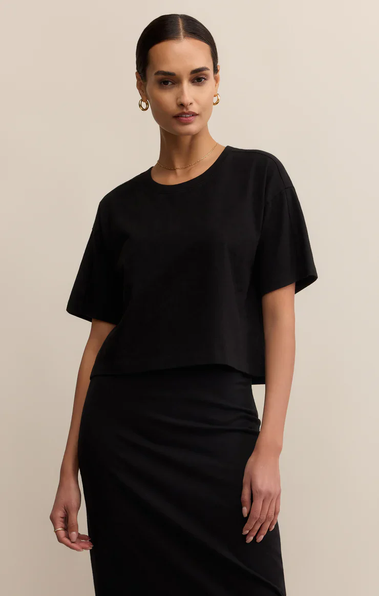 Z-Supply On The Go Cotton Jersey Tee - True Black