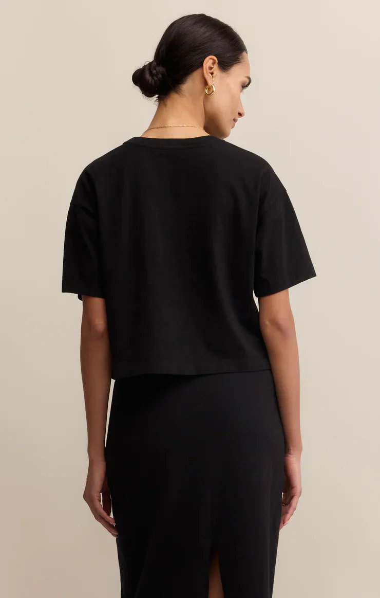 Z-Supply On The Go Cotton Jersey Tee - True Black - Image 2