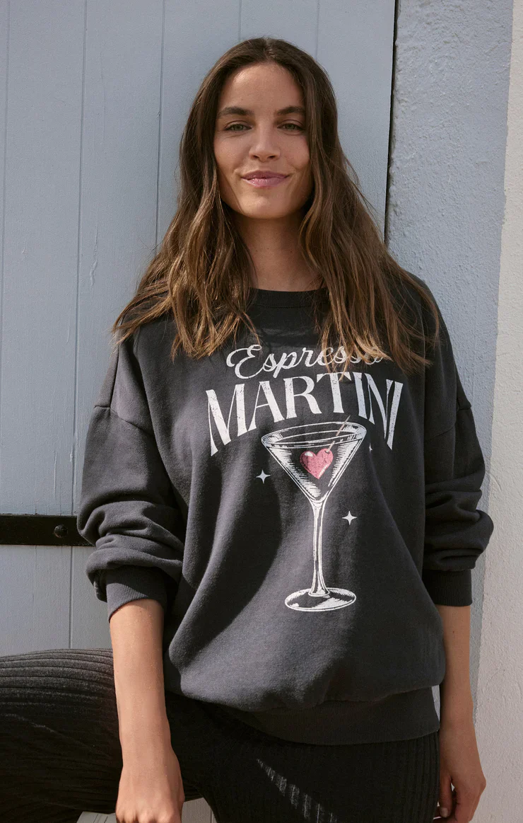 Z-Supply Oversized Espresso Martini Sweatshirt - Black Sand