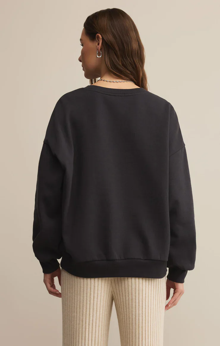 Z-Supply Oversized Espresso Martini Sweatshirt - Black Sand - Image 3