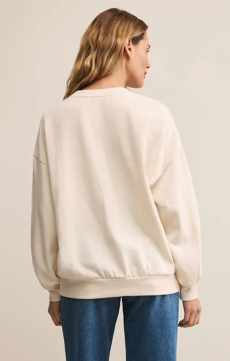 Z-Supply Oversized Love Sweatshirt - Vanilla Ice - Image 2