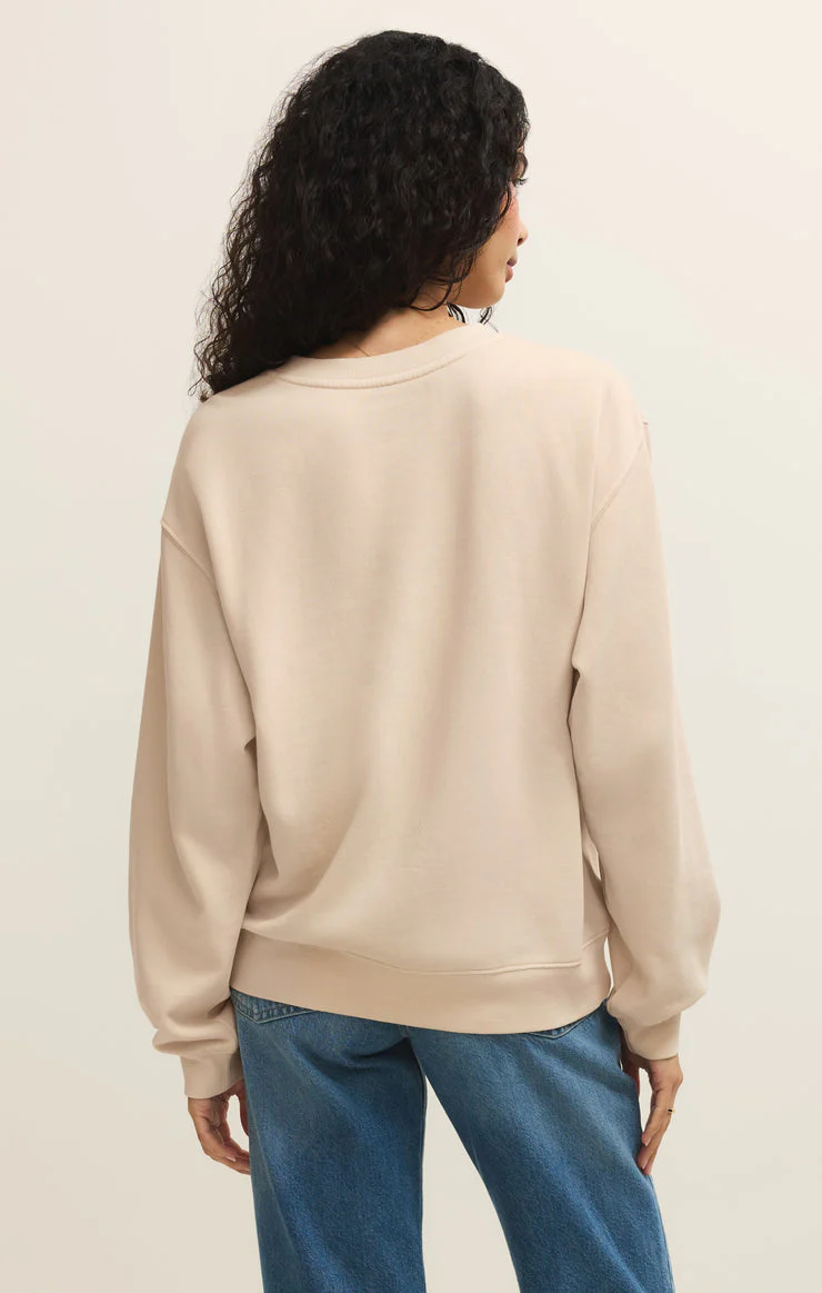 Z-Supply Paradise Boyfriend Sweatshirt - Linen - Image 3