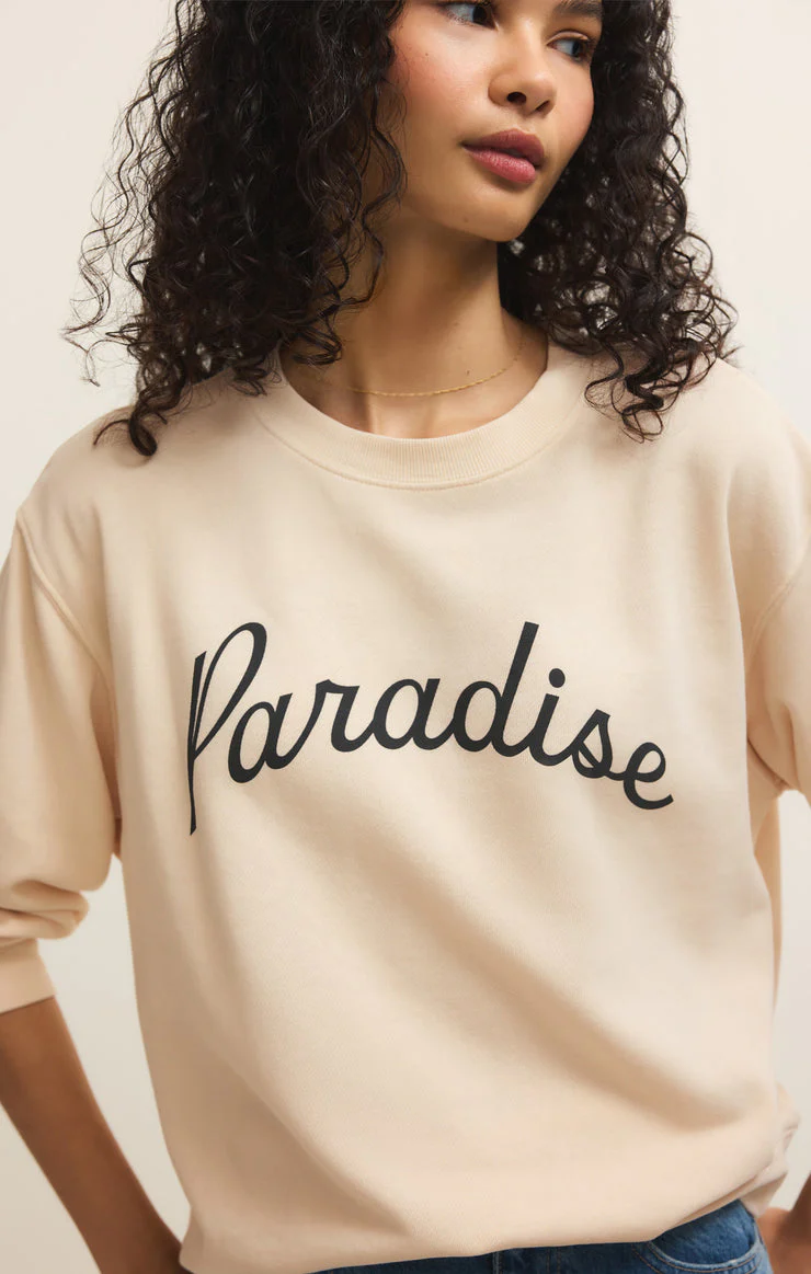 Z-Supply Paradise Boyfriend Sweatshirt - Linen - Image 4