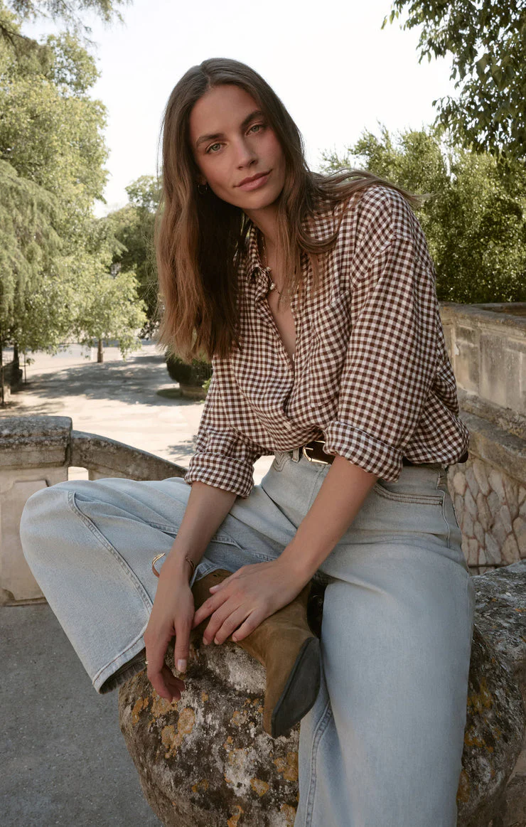 Z-Supply River Plaid Button Up - Chocolate Cherry