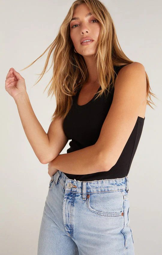 Z Supply Sirena Rib Tank - Black - Image 3