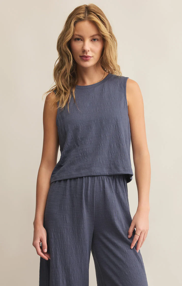 Z-Supply Sloane Textured Slub Top - WORN BLUE