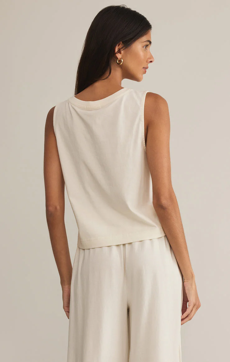 Z-Supply Sloane V-Neck Top - SEA SALT - Image 2