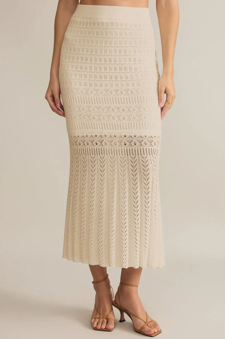 Z-Supply Soria Crochet Midi Skirt - SEA SALT