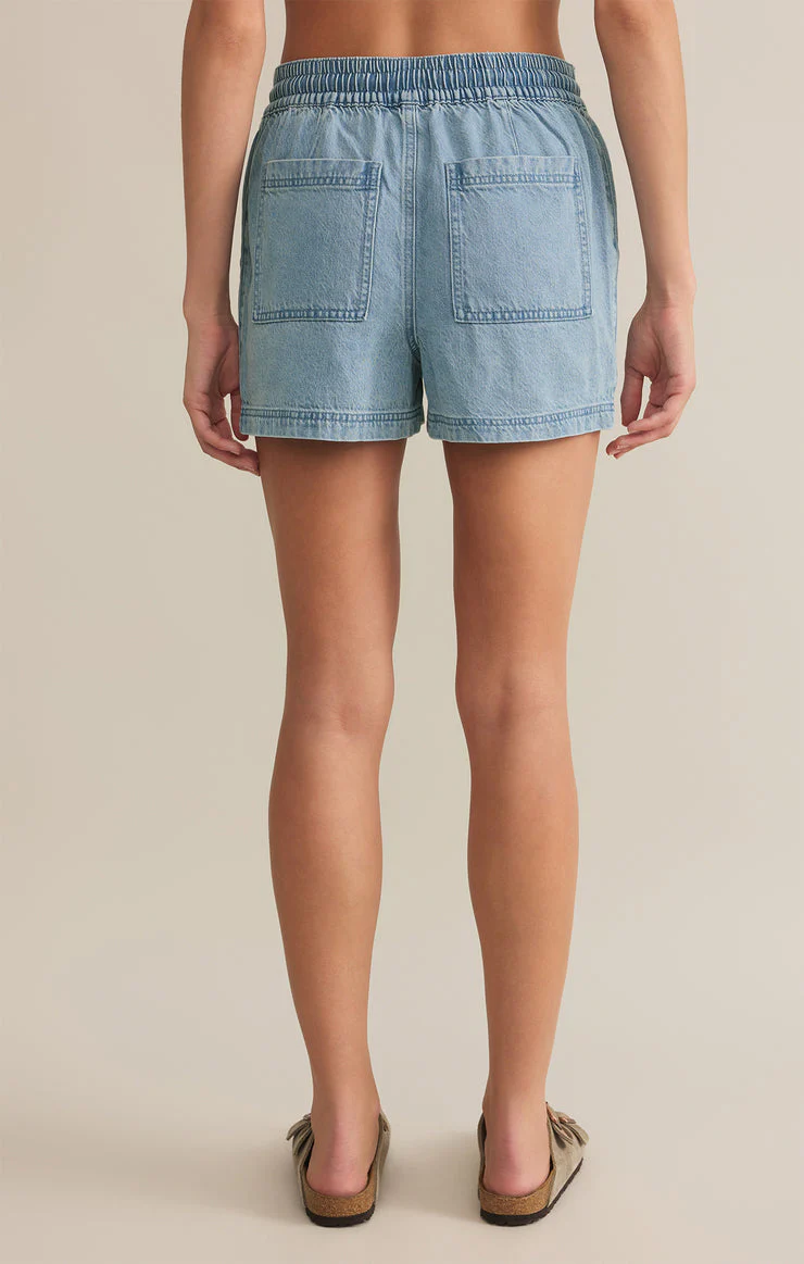 Z-Supply Summerland Luxe Soft Denim Short - LIGHT VINTAGE INDIGO - Image 2