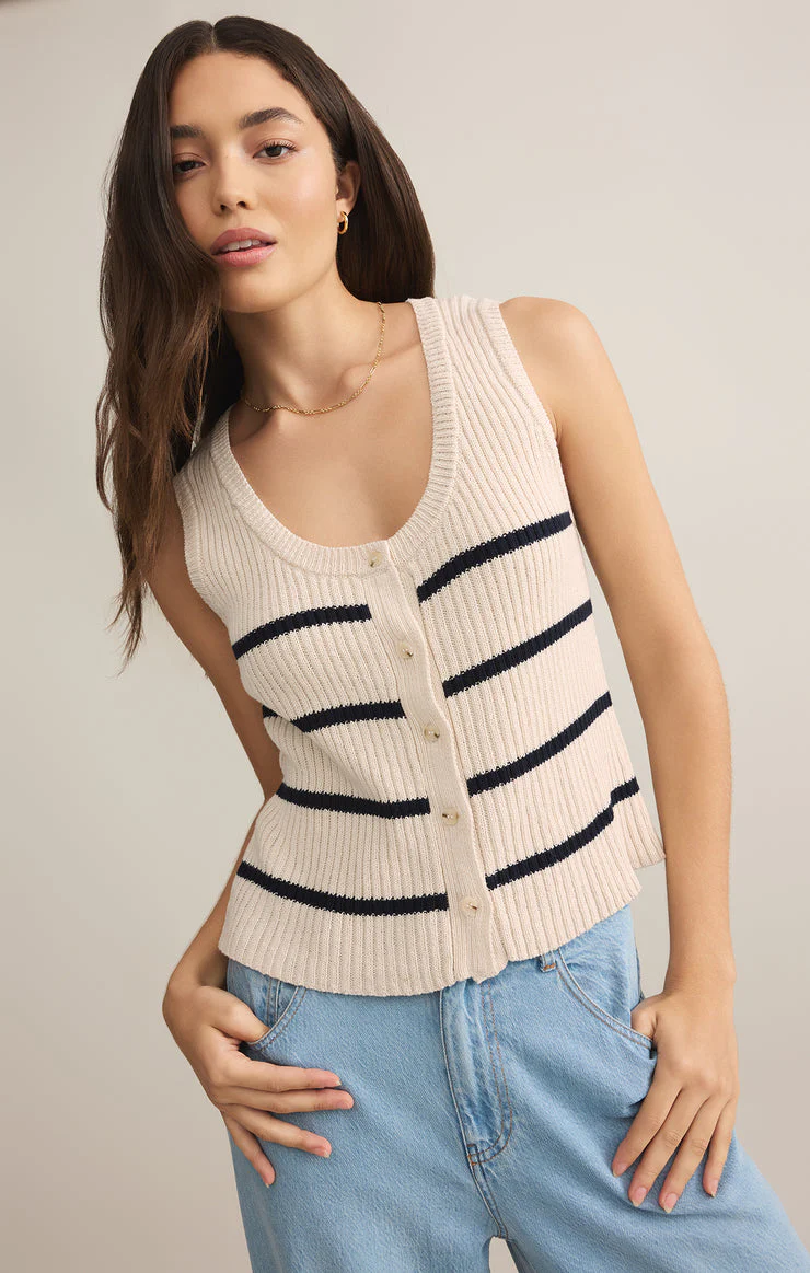Z-Supply Sycamore Stripe Sweater Vest - SEA SALT