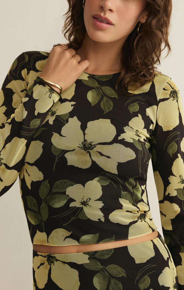 Z-Supply Taysha Ren Floral Mesh Top - Sunnyside - Image 4