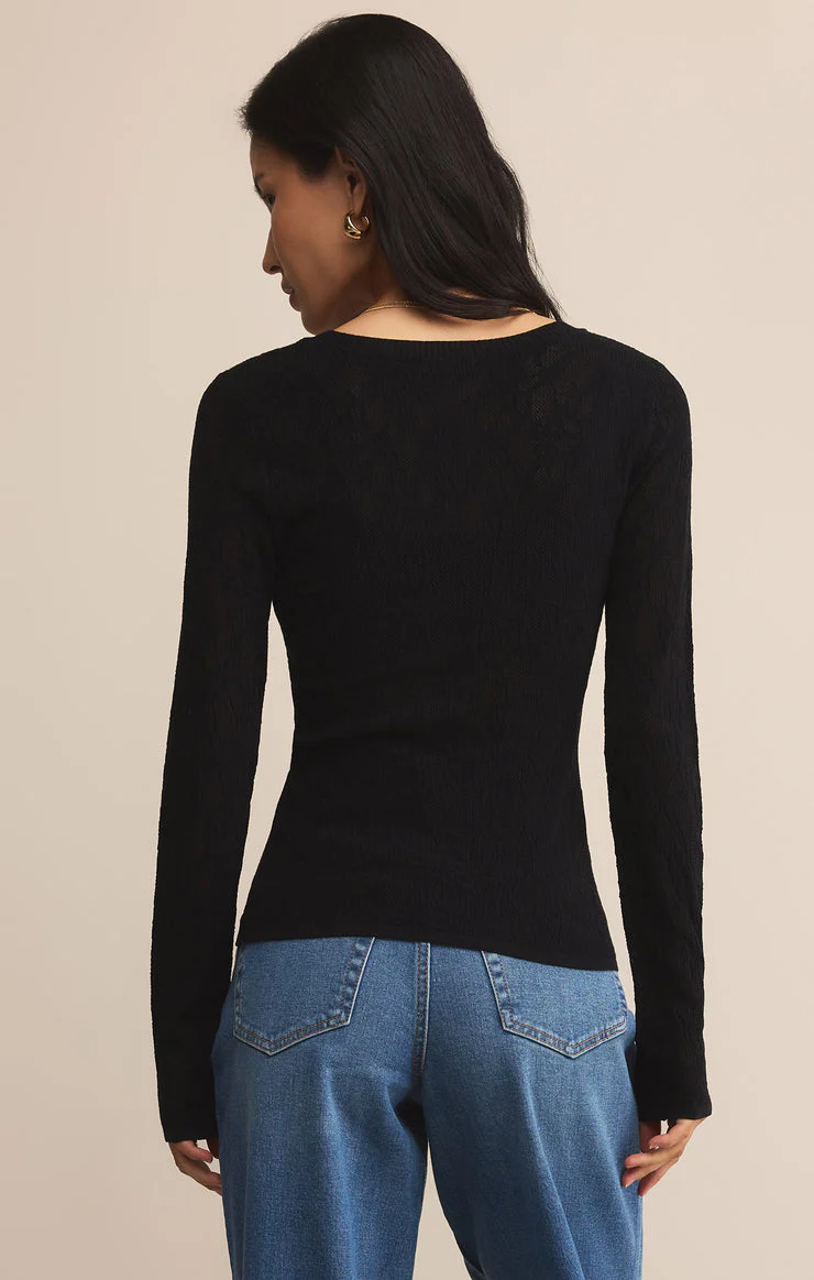 Z-Supply Tibi Scoop Mesh Top - Black - Image 2