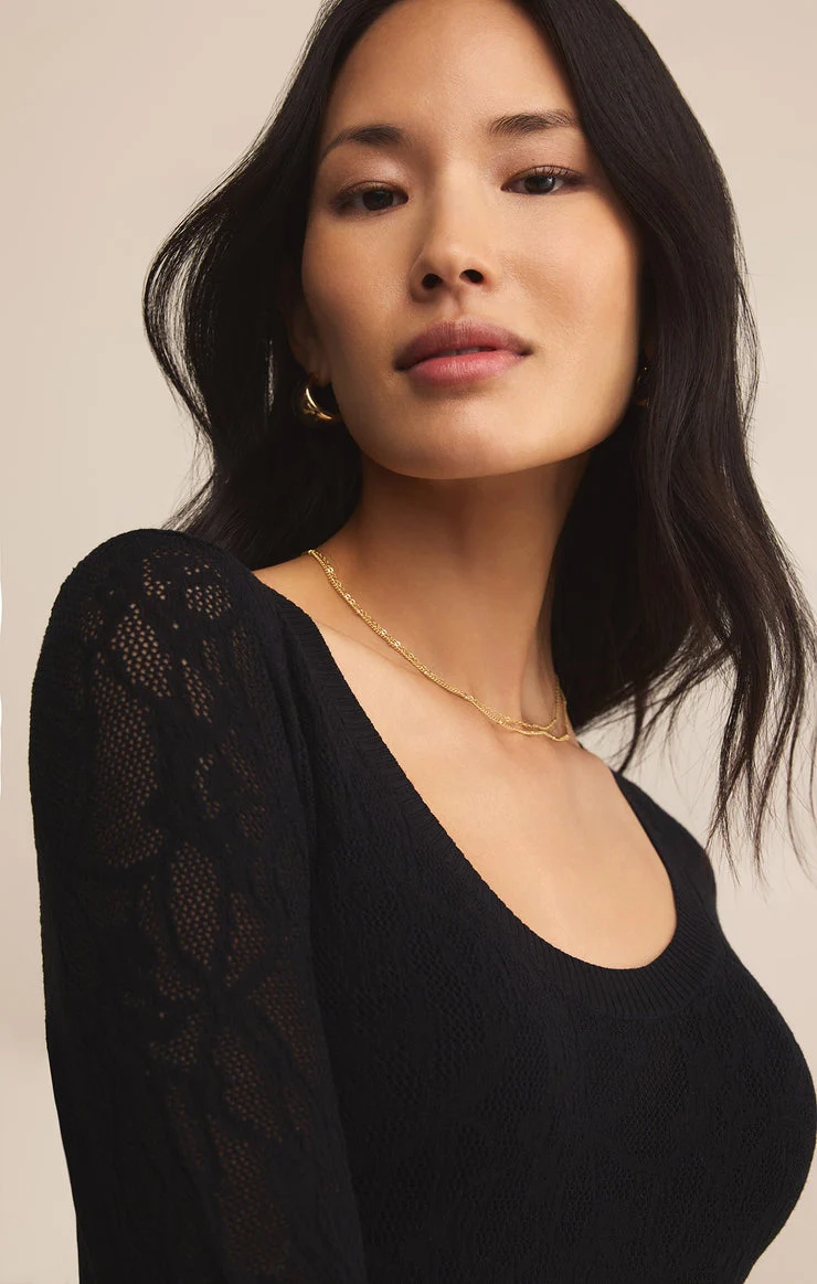 Z-Supply Tibi Scoop Mesh Top - Black - Image 3