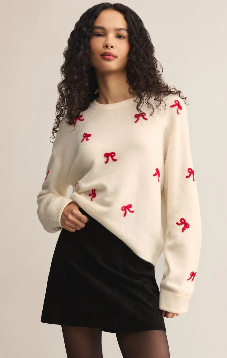 Z-Supply Tie The Ribbon Sweater - Warm White - Image 3