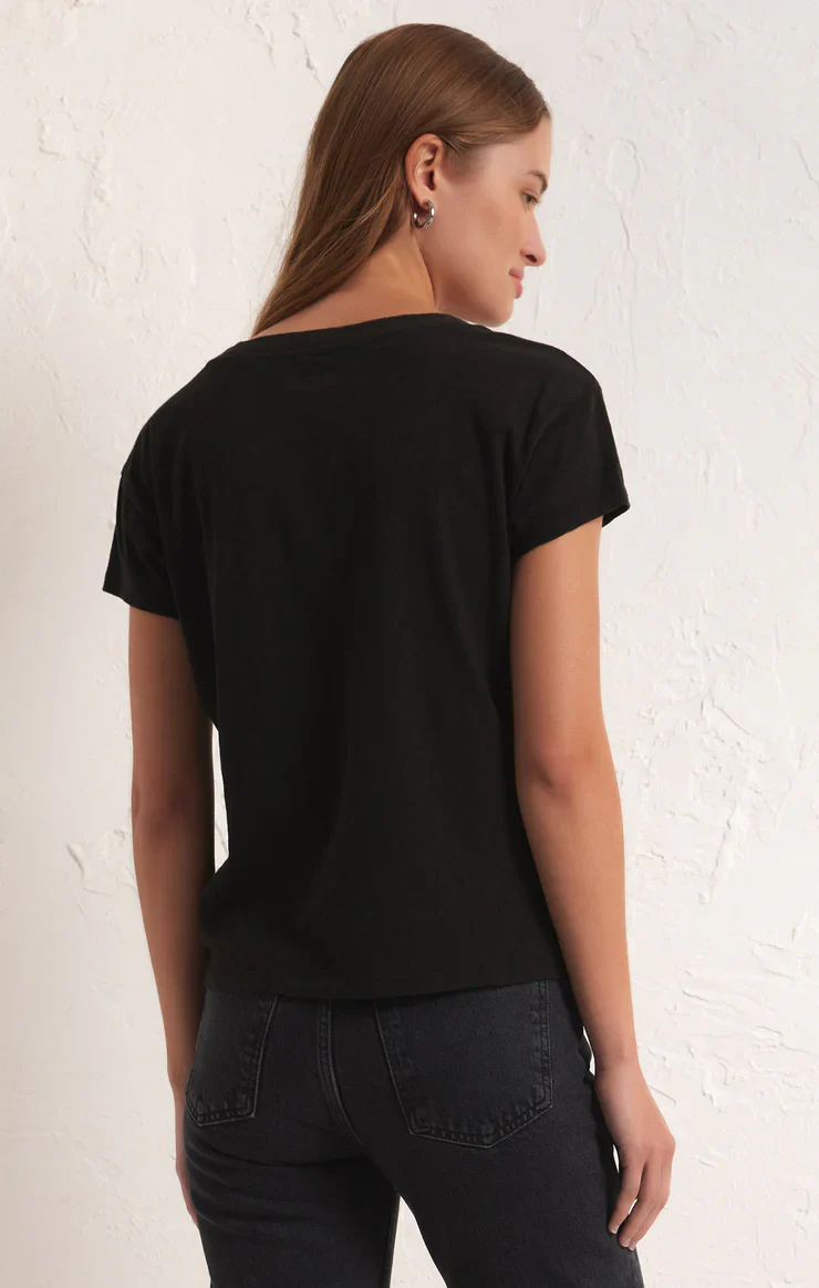 Z-Supply Modern V-Neck Tee - BLACK - Image 3