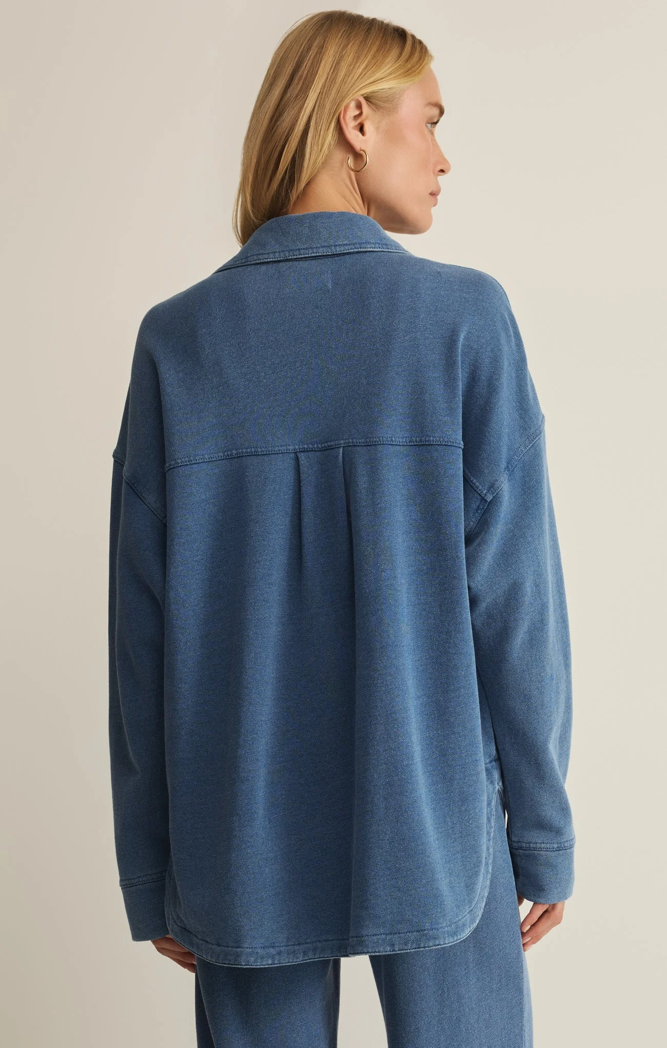 Z-Supply Women's All Day Knit Denim Jacket - Calypso Blue Indigo