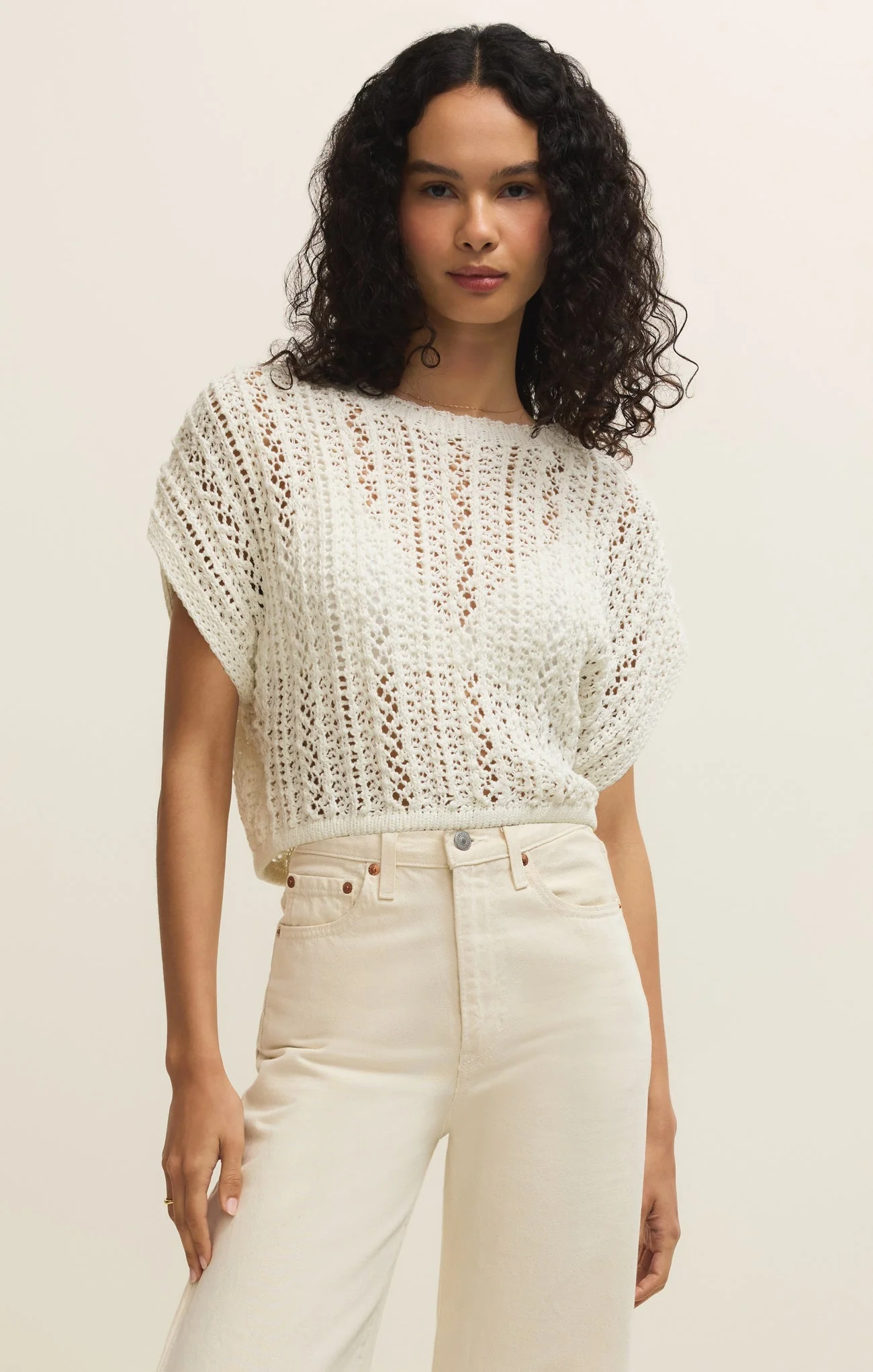 Z-Supply Women's Ballast Crochet Shirt - White