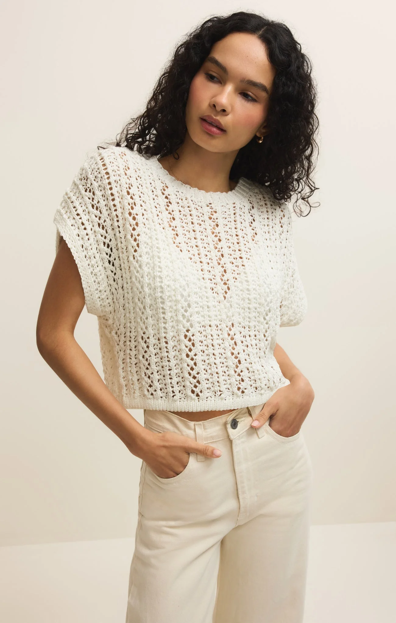 Z-Supply Women's Ballast Crochet Shirt - White - Image 3