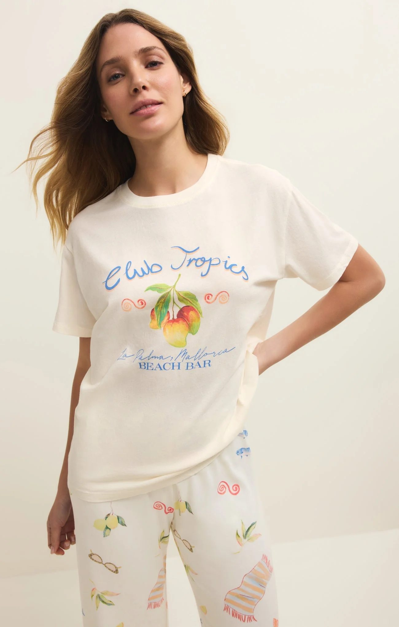 Z-Supply Women's Club Tropics Tee - Vanilla Ice - Image 3
