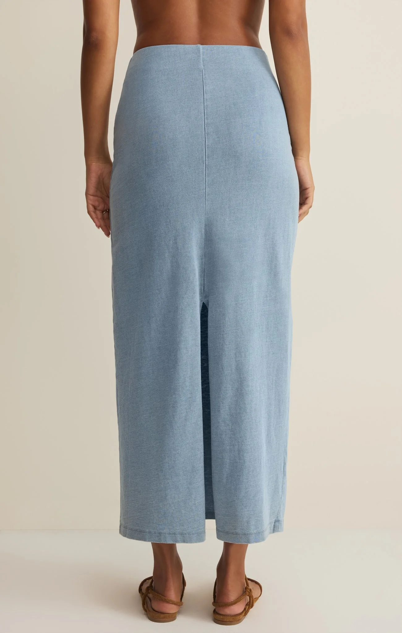 Z-Supply Women's Gail Jersey Denim Midi Skirt - Ocean Air Indigo - Image 2