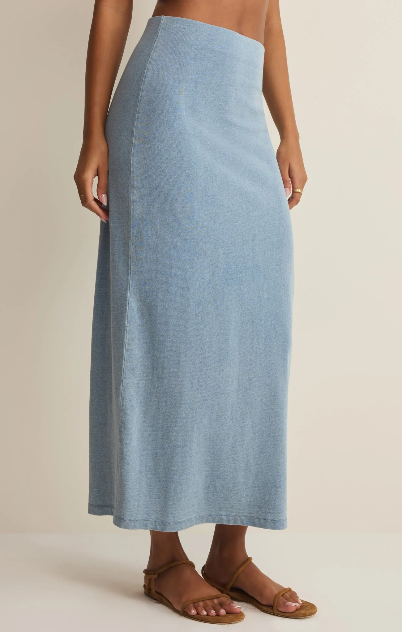 Z-Supply Women's Gail Jersey Denim Midi Skirt - Ocean Air Indigo - Image 3