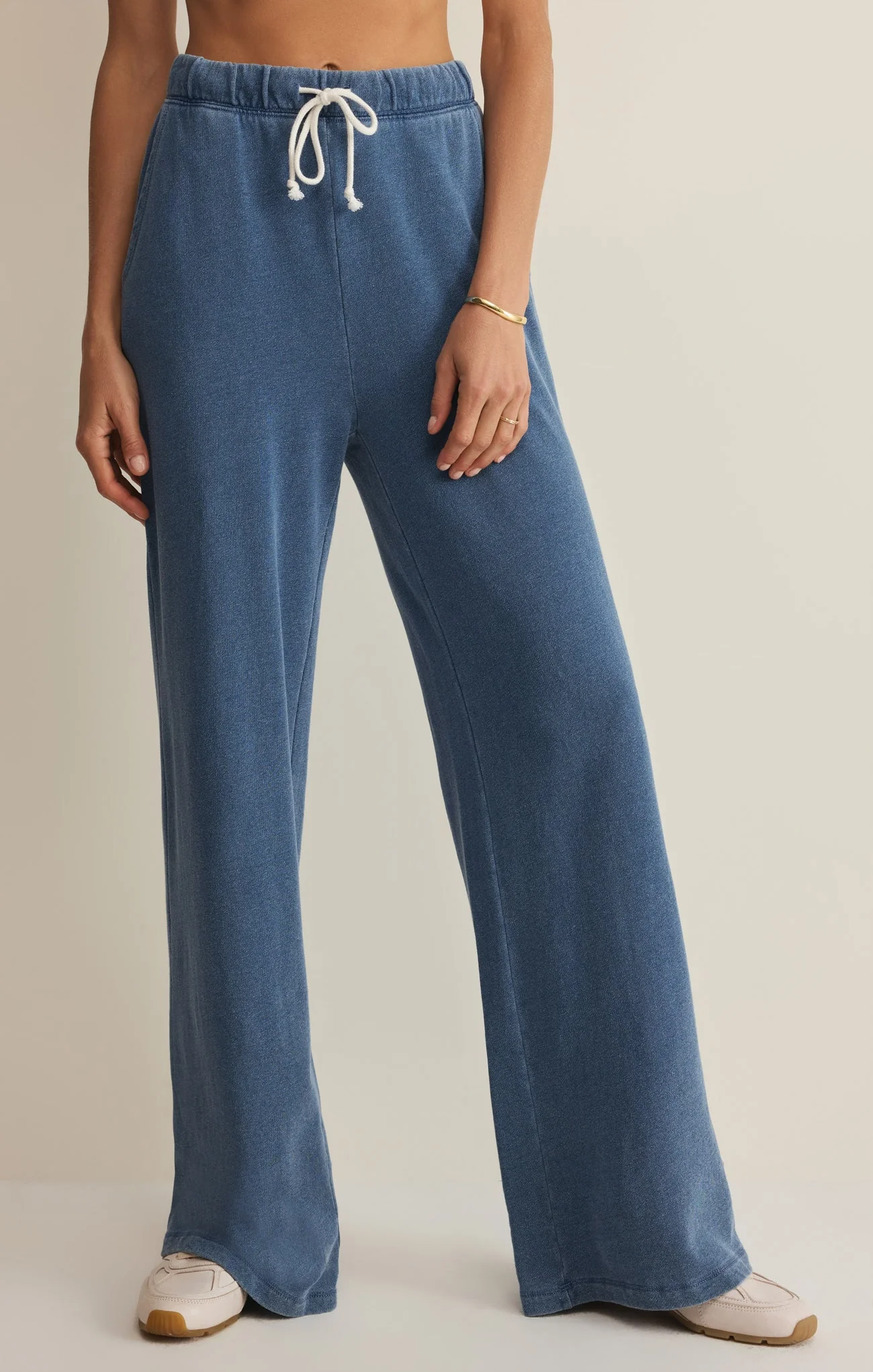Z-Supply Women's Hunter Knit Denim Pant - Calypso Blue Indigo