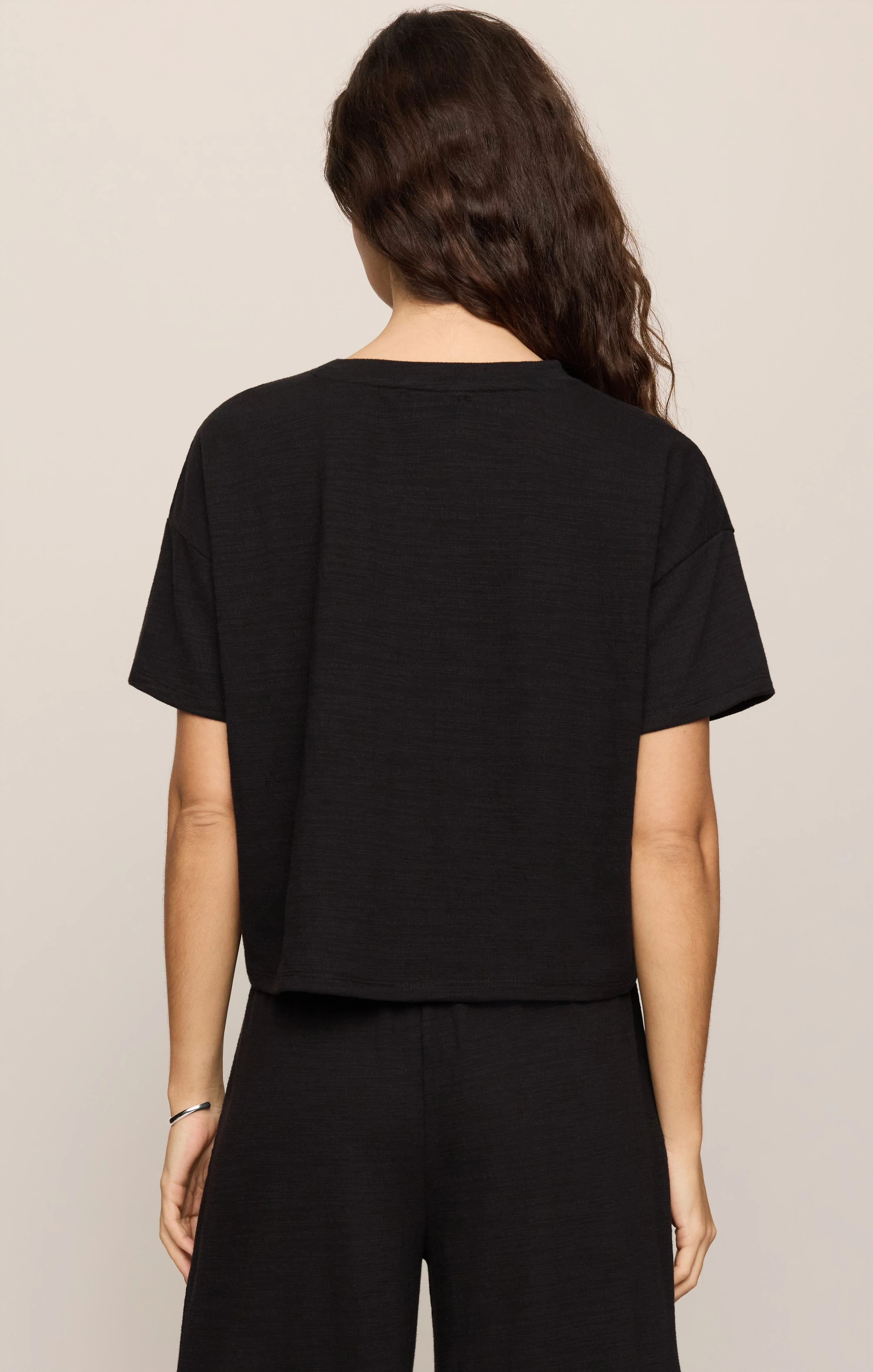 Z-Supply Women's Sway Textured Cropped Tee - Black - Image 2