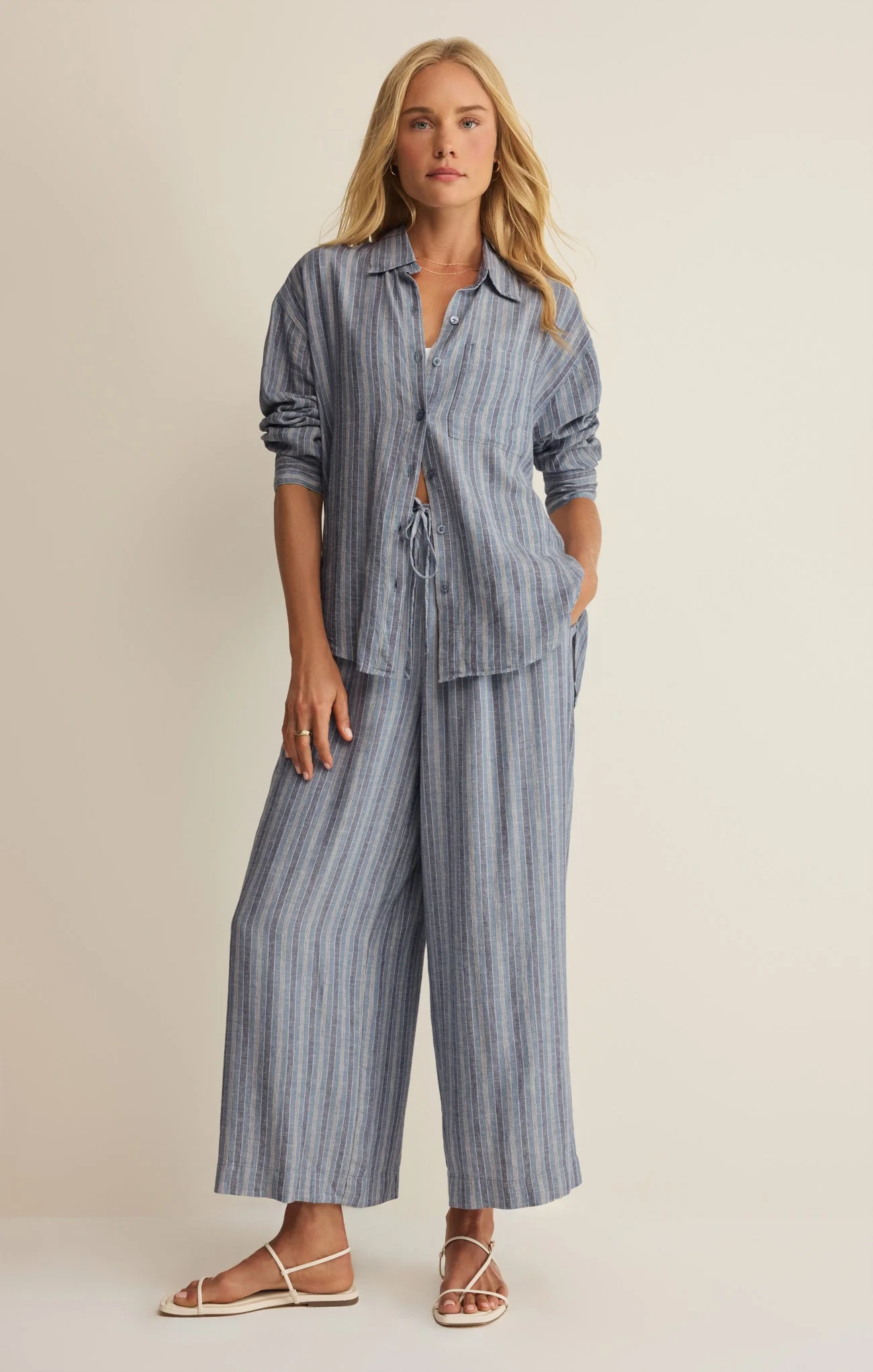 Z-Supply Women's The Perfect Striped Pant - Indigo - Image 3