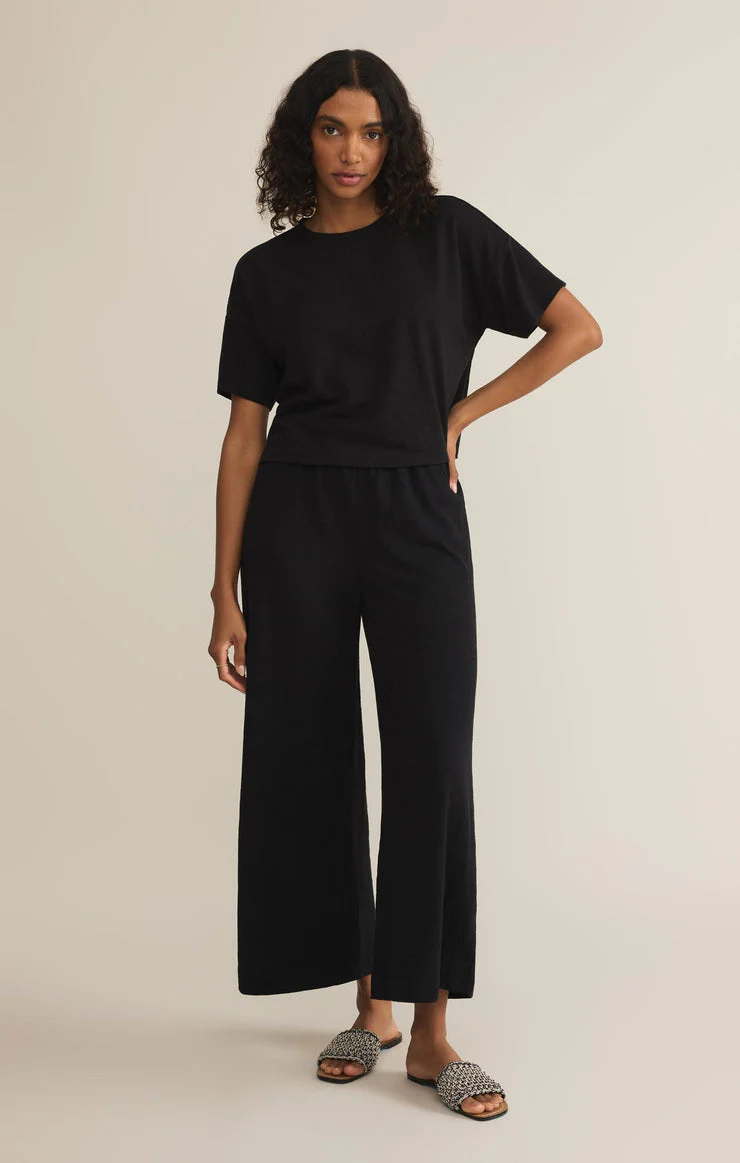 Z-Supply Sway Textured Slub Cropped Tee - Black