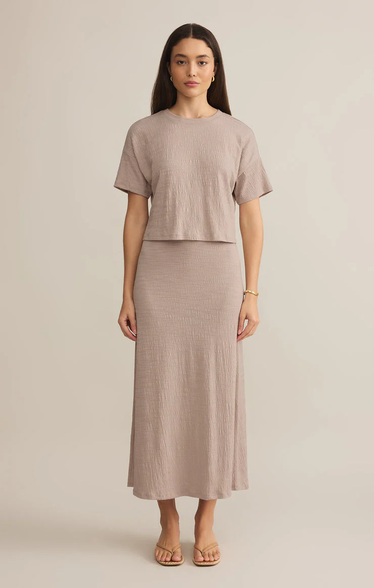 Z-Supply Sway Textured Slub Cropped Tee - Parchment
