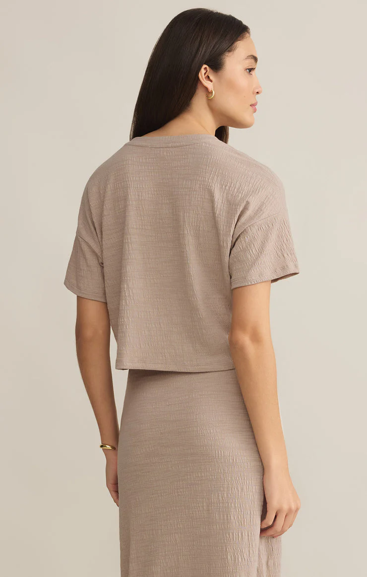 Z-Supply Sway Textured Slub Cropped Tee - Parchment - Image 2